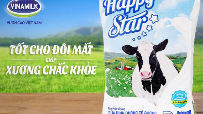 Sữa tiệt trùng Vinamilk có đường Star 220ml