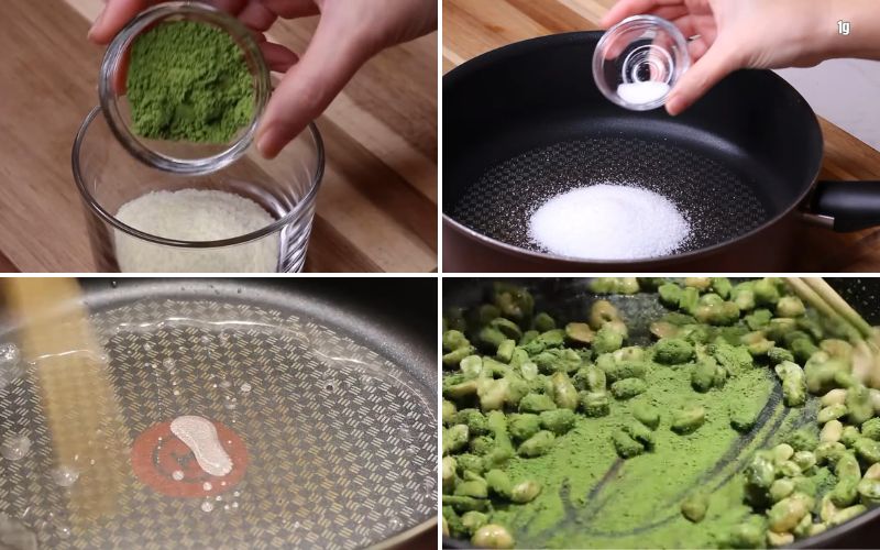  Làm đậu phộng tẩm matcha