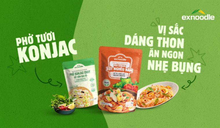 Thử ngay 2 hương vị phở tươi Konjac Exnoodle từ Excook