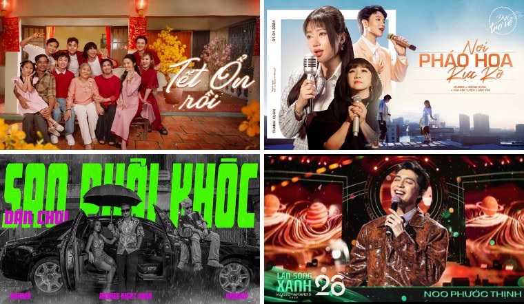 10 bài hát tháng 1/2024: Nhạc Tết đổ bộ, anh Bâus comeback dẫn đầu top trending