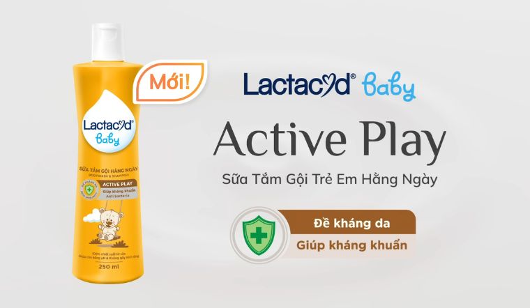 Lactacyd Baby Active Play - sữa tắm gội trẻ em kháng khuẩn mới