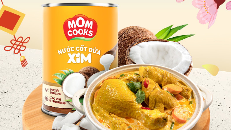 Nước cốt dừa xim Mom Cooks dùng được cho các món ăn, từ món Việt đến món Âu - Á