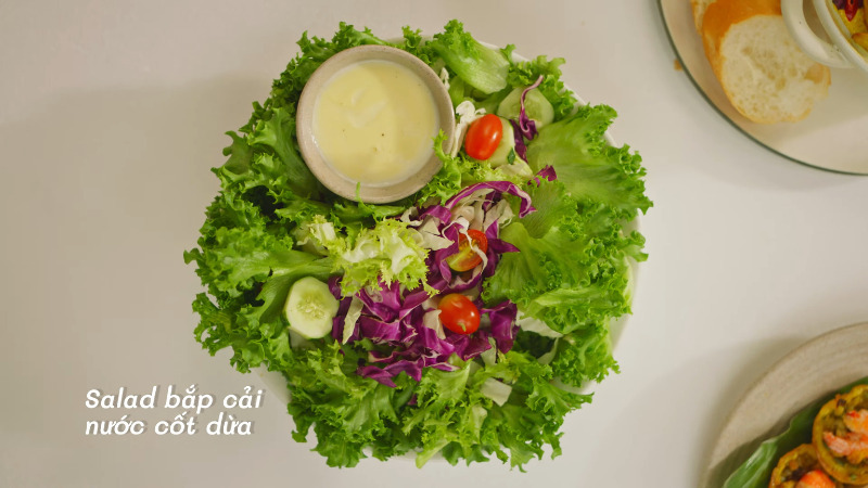 Salad bắp cải tím cốt dừa