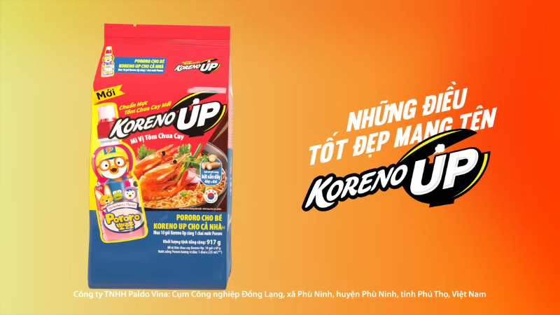 Koreno Up là nhãn hiệu mì ăn liền mới của Koreno