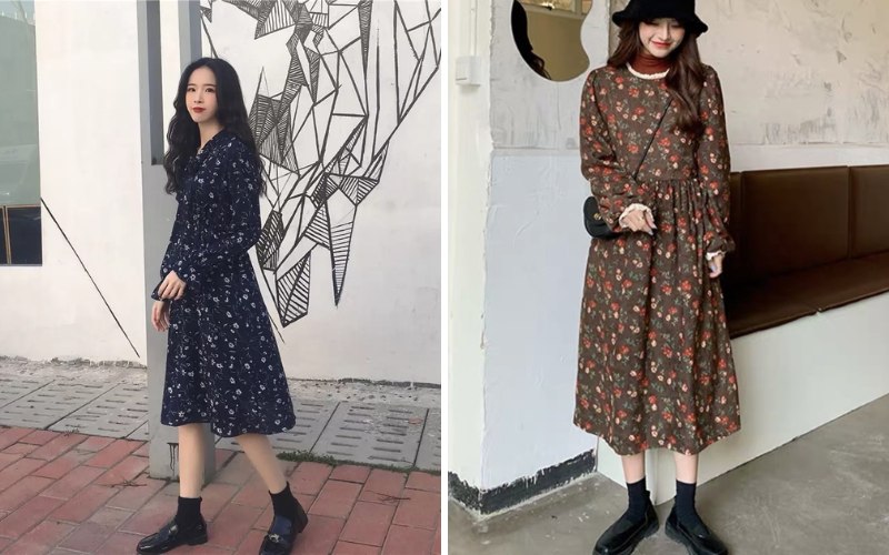 Váy hai dây hoa nhí vintage ulzzang (không kèm áo trong)  | Shopee  Việt Nam