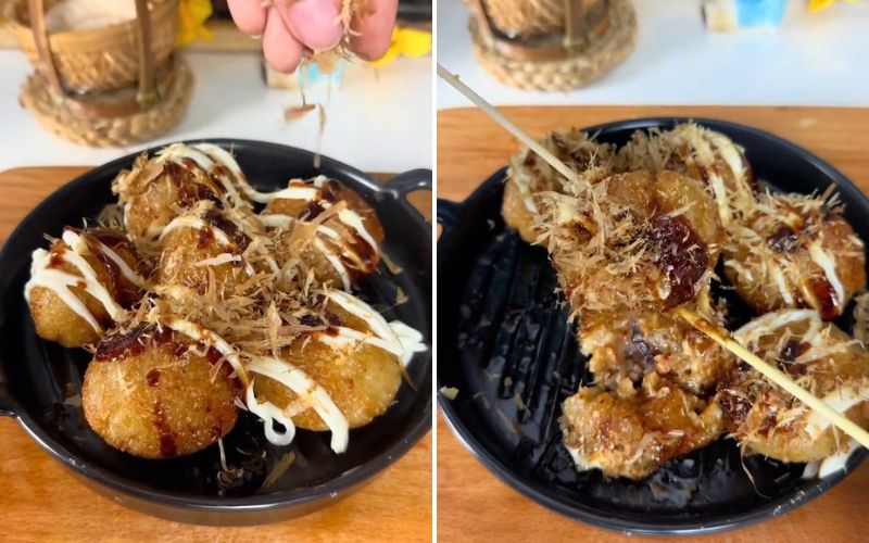 Takoyaki làm từ bánh tét