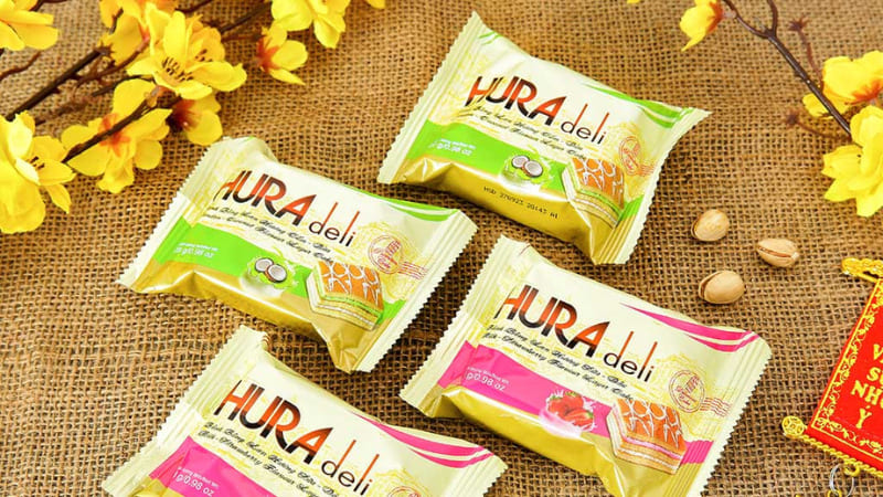 Bánh bông lan hương cốm dừa Hura Deli