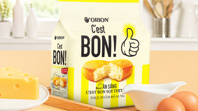 Bánh ăn sáng sợi thịt gà Orion C'est Bon