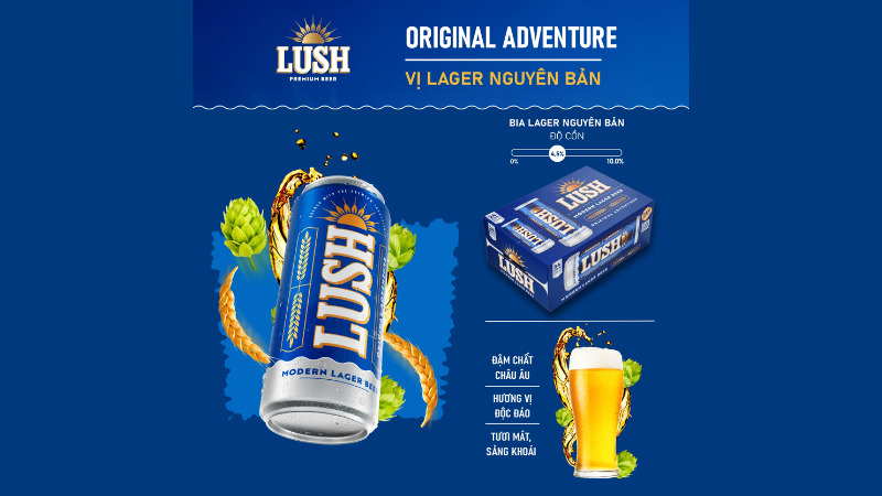 Bia Lush Original Adventure vị Lager nguyên bản