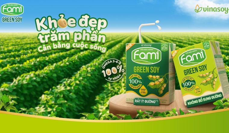 Khởi đầu ngày mới tràn đầy năng lượng cùng sữa đậu nành Fami Green Soy mới