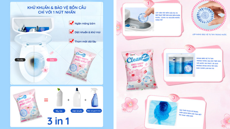 Thông tin sản phẩm viên sạch bồn cầu CleanZ