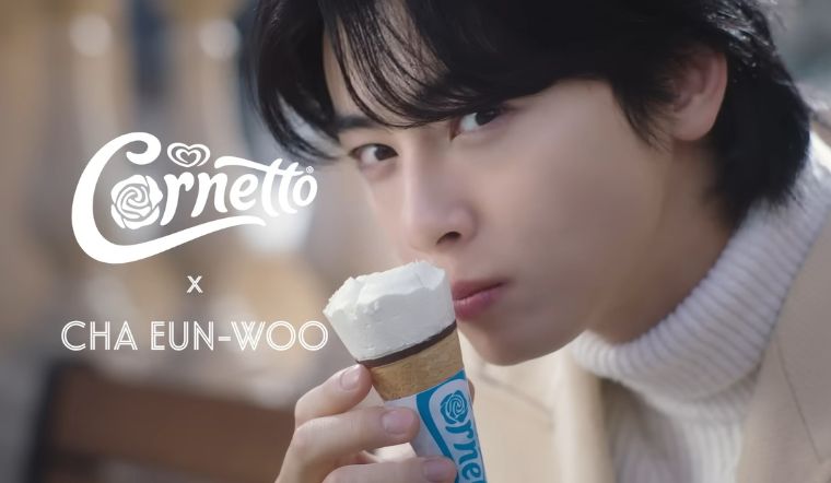 CORNETTO X Cha Eun-Woo giới thiệu kem CORNETTO hoa hồng tuyết mới