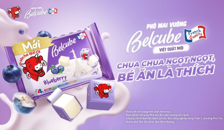 Giới thiệu phô mai vuông Belcube hương việt quất Con Bò Cười mới