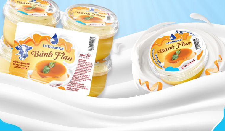 Thưởng thức vị flan thơm ngon, béo ngậy từ bánh flan LOTHAMILK