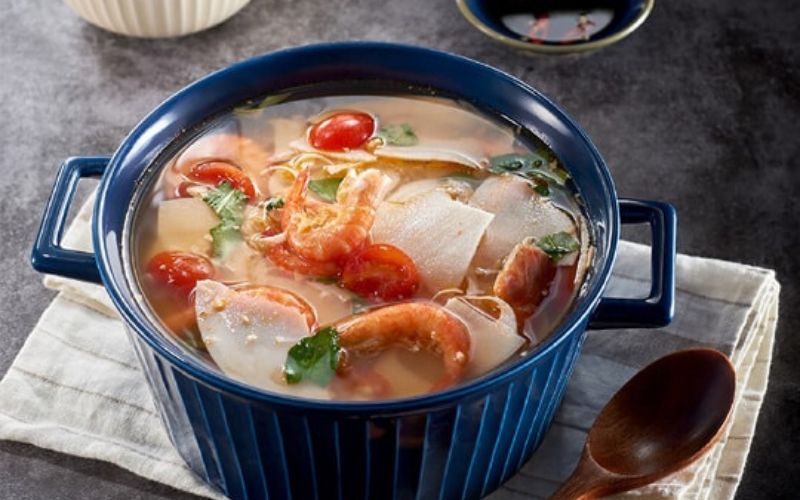 Canh chua củ hủ dừa tôm đất