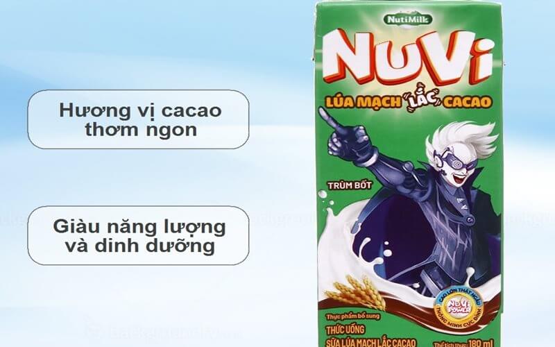 Sữa tươi lúa mạch Nuvi vị cacao