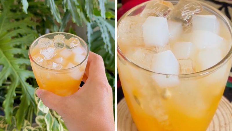 Cách làm nước cam vắt thạch dừa
