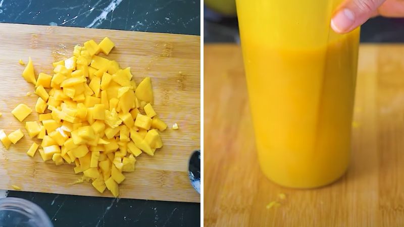 Blending mango