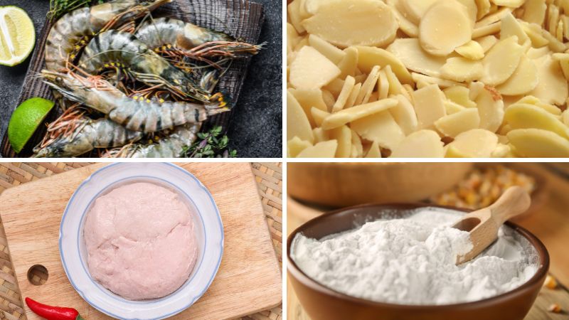 Ingredients for Shrimp with Coated Almonds