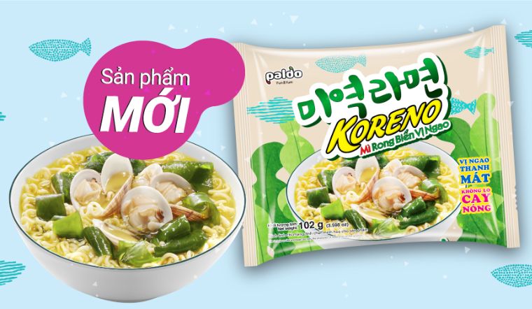 Thưởng thức vị ngon độc đáo cùng mì Koreno rong biển vị ngao