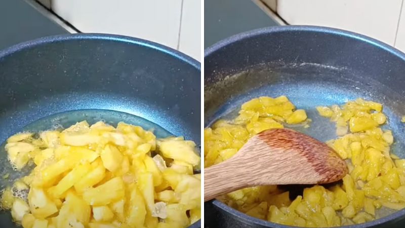 Cooking pineapple syrup