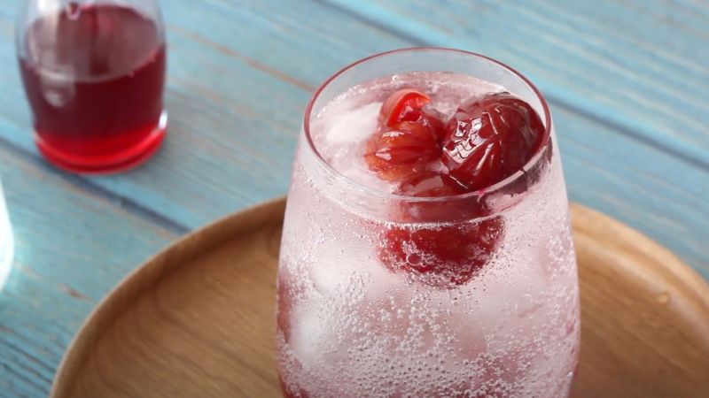 Plum soda drink