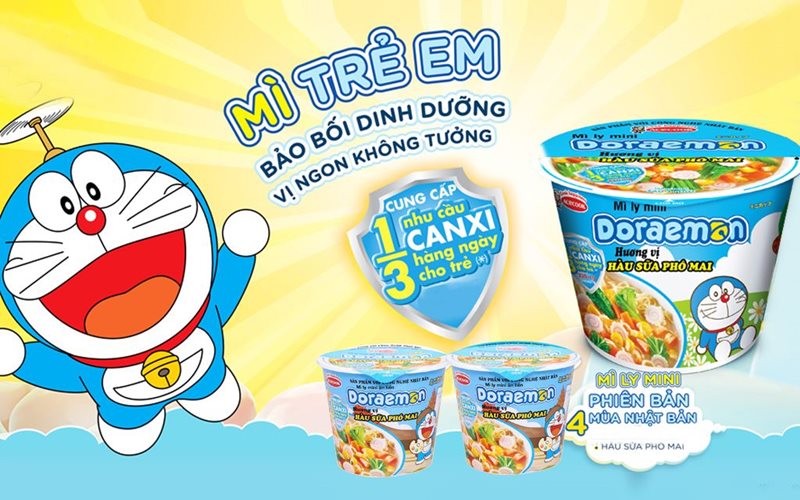 Mì ly mini Doraemon hàu sữa phô mai