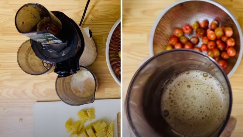 Juicing Cape Gooseberries and Pineapple