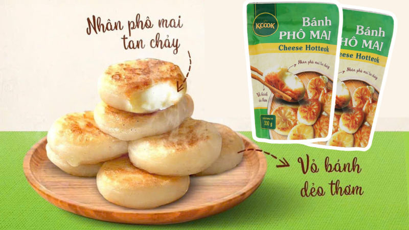 HOTTEOK phô mai HOA DOANH với lớp vỏ giòn tan và nhân phô mai Mozzarella béo ngậy