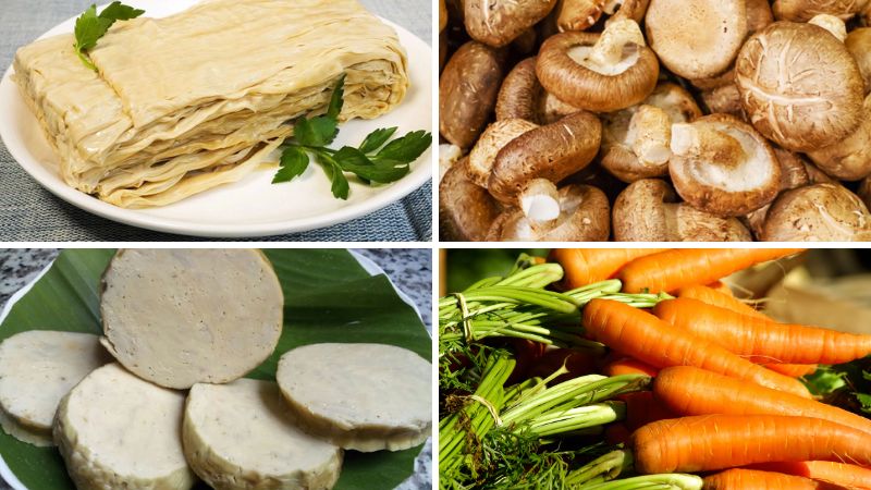 Ingredients for vegan bean curd rolls