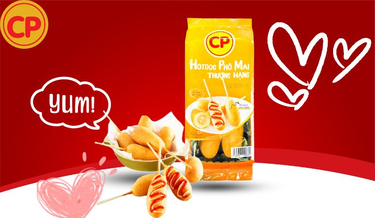 Bữa sáng nhanh gọn, tiện lợi cùng hotdog phô mai C.P thượng hạng
