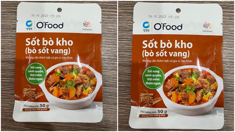 Sốt nấu bò kho, bò sốt vang O'food