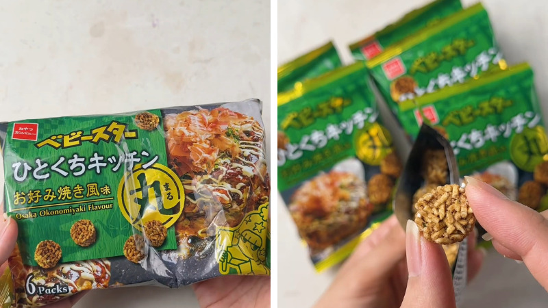 Snack mì Nhật Bản vị bánh xèo Okonomiyaki Osaka Oyatsu