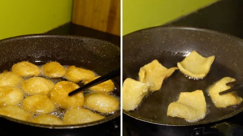 Fry the vegan pork and Cao Lau crisps