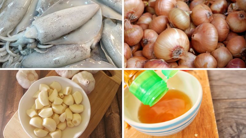 Ingredients for Fried Squid in Fish Sauce