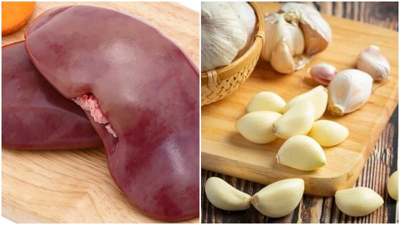 Ingredients for stir-fried pork kidney with garlic