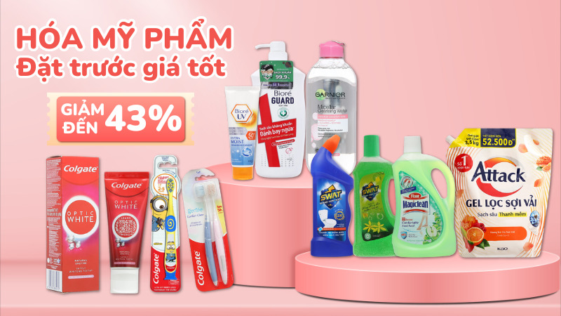 Hóa mỹ phẩm đặt trước giá tốt, giảm đến 43% tại Bách hóa XANH