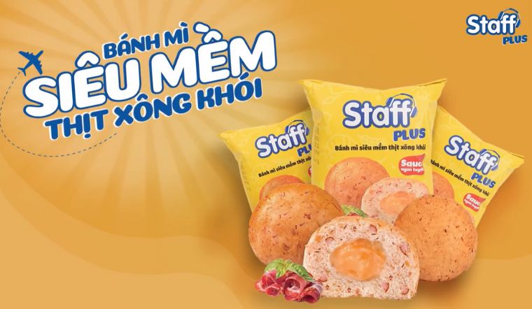 Bữa sáng ngon, tiện lợi, dinh dưỡng với bánh mì Staff Plus thịt xông khói