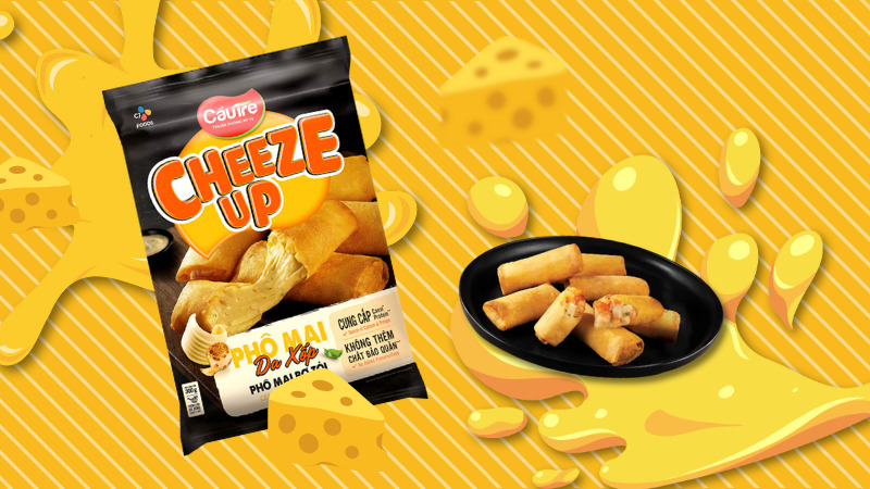 Chả giò Cầu Tre da xốp Cheeze Up phô mai bơ tỏi