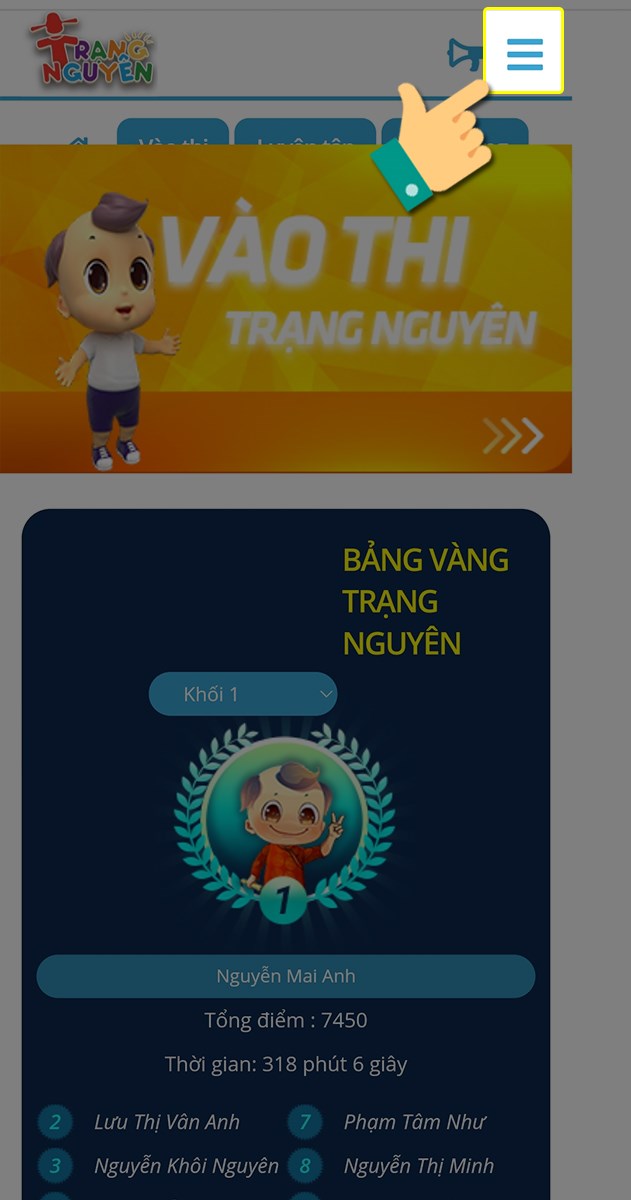 đăng nhập trạng nguyên tiếng việt lớp 2