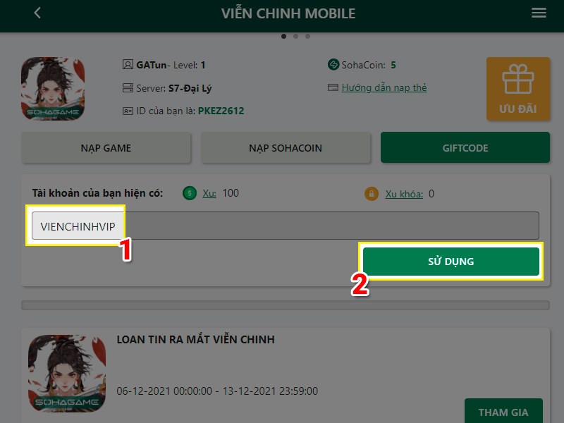 Code Viễn Chinh Moblie mới nhất 2022: Hướng dẫn nhập code