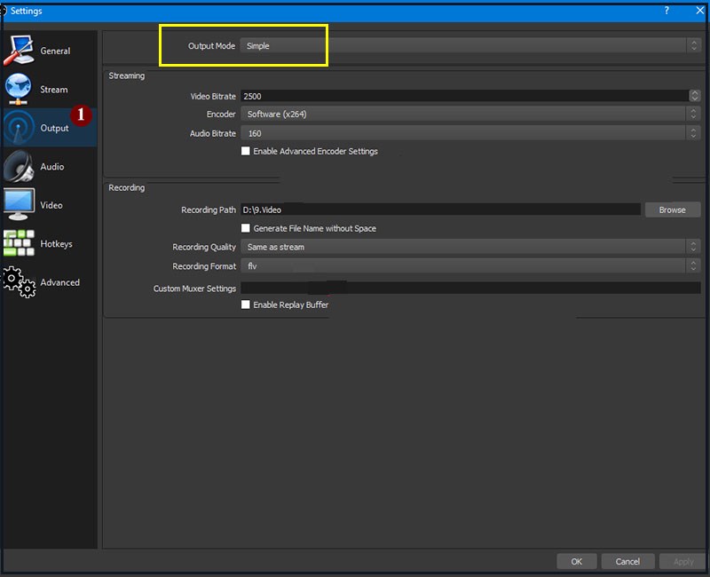 obs quicksync 720p settings