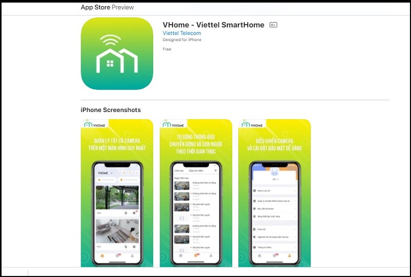 Vhome Software Overview VHome : Ứng dụng quản lý, xem camera quan sát của Viettel