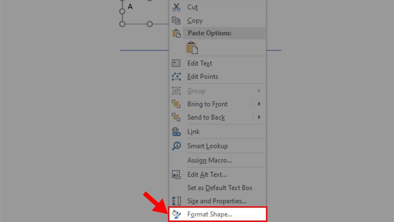 Nhấp chuột phải > Chọn Format Shape