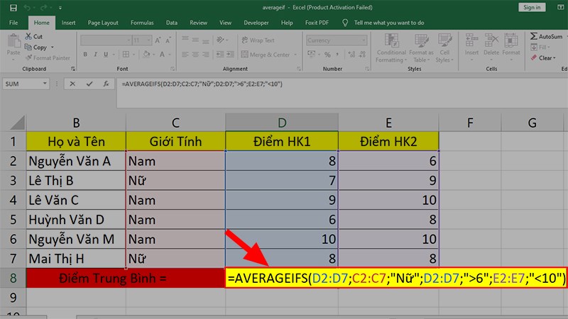 Cách sử dụng hàm AVERAGEIFS trong Excel cực đơn giản có ví dụ dễ hiểu