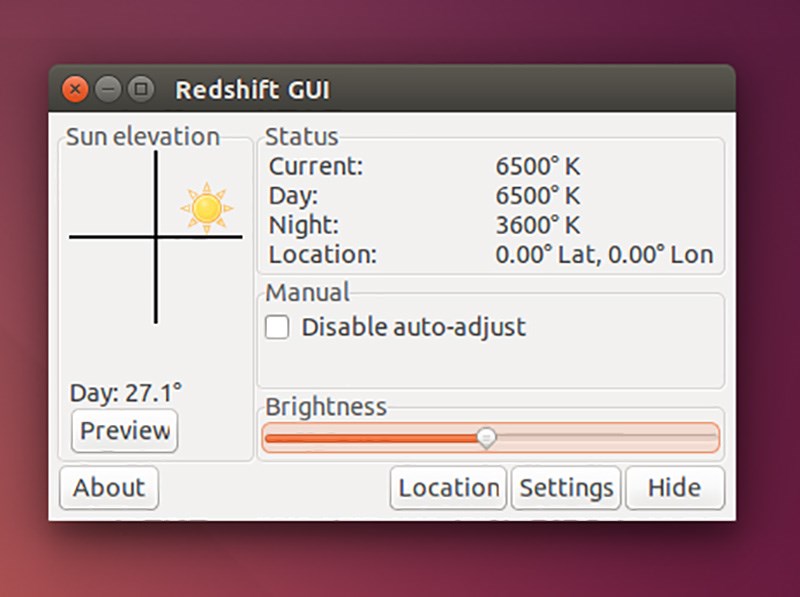 Что такое gui. REDSHIFTGUI. Gui. Регулировка яркости экрана Ubuntu.