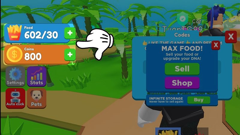 Code Eating Simulator mới nhất 04/2024, cách nhập code