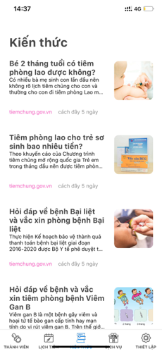 Screenshots Sổ tiêm chủng gia đình: Quản lý lịch tiêm chủng