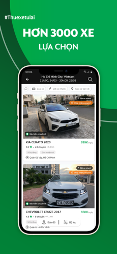 Screenshots MIOTO - Ứng dụng thuê xe ô tô giá rẻ, nhiều xe