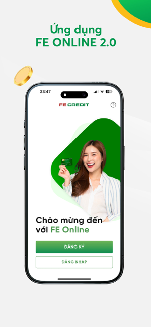 Screenshots FE Onine 2.0: Đăng ký vay tiền online, mua bảo hiểm, mở thẻ tín dụng